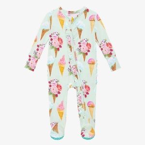 Posh Peanut Sophia Ruffled Footie NWT